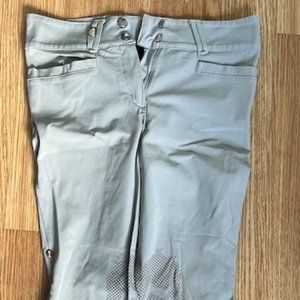For Horses Womens Grey Knee-Patch Breeches 42